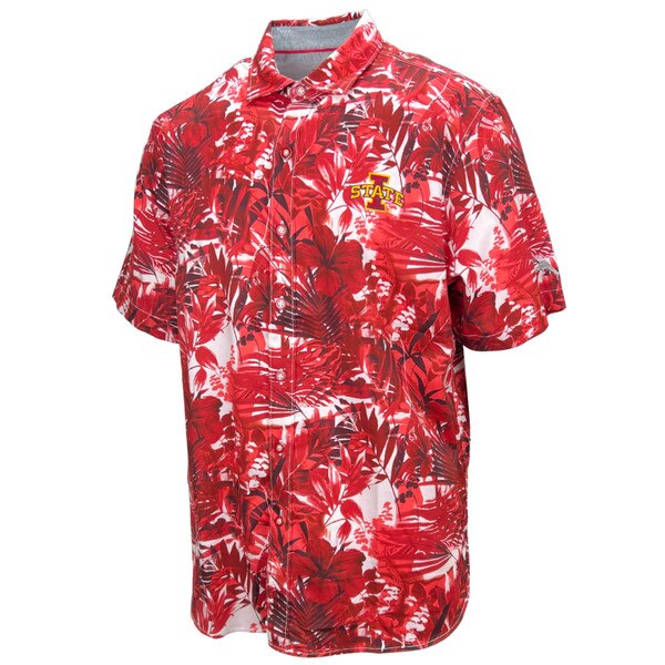 Tommy Bahama I-State Cardinal Electric Blooms Collard Button Down